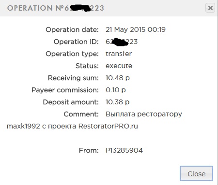 Честный проект Ресторатор